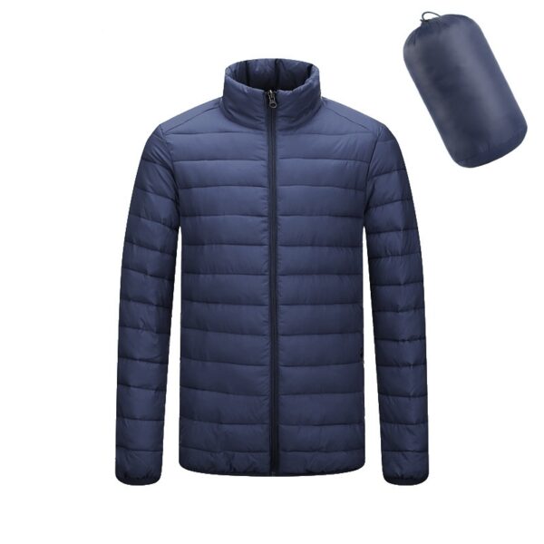 Men's Lightweight Hooded Coat Winter Warm Solid Color Zipper Jacket Fashion Portable Outerwear Top Clothing - Image 9