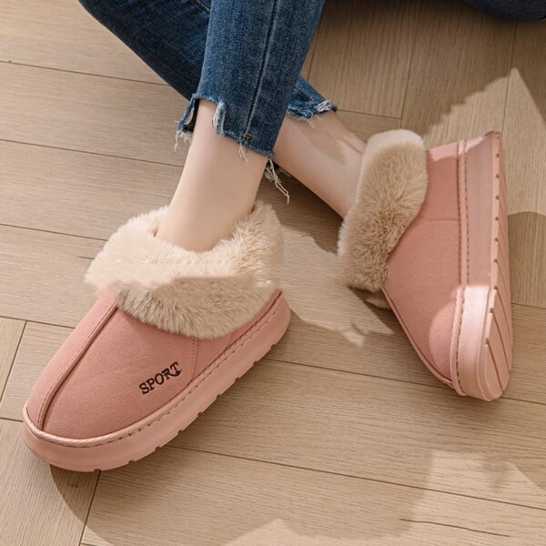 Cozy Plush Soft Slippers Shoes For Women Non-Slip Platform Shoes With Faux Fur Lining Mute Sole And Comfortable Fit For Indoor Wear - Image 5