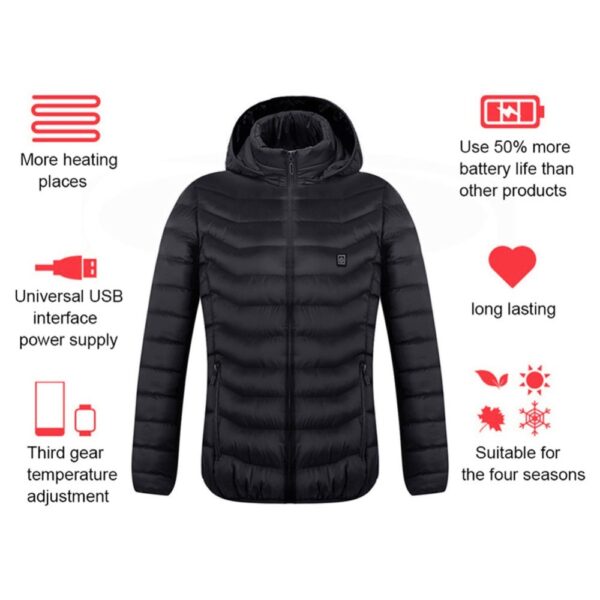 New Heated Jacket Coat USB Electric Jacket Cotton Coat Heater Thermal Clothing Heating Vest Men's Clothes Winter - Image 7