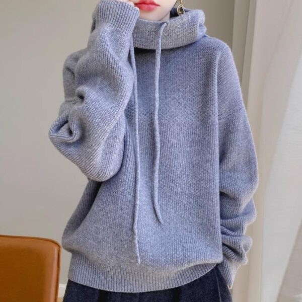 Women's Sweater Thicken Lazy Style All-match Long-sleeved Autumn Winter Warm Casual Sweater For Women - Image 10