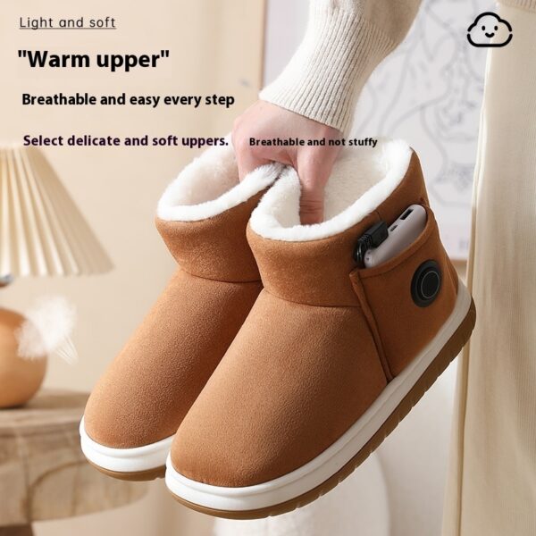 Electric Heating Shoes Rechargeable Foot Warmer Artifact Heating Home Shoes Winter Warm Temperature Regulating Cotton Shoes - Image 7