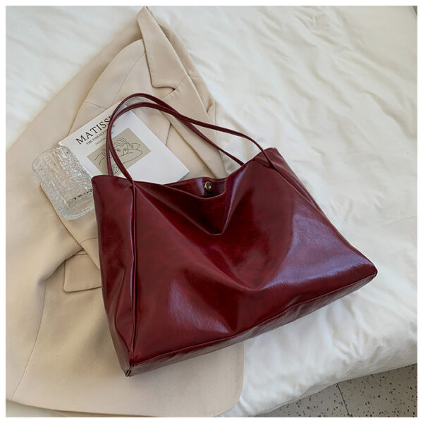 Fashion Handbag New Autumn And Winter Japanese And Korean Large Capacity Soft Leather Shoulder Bag Retro Casual Handbag - Image 7