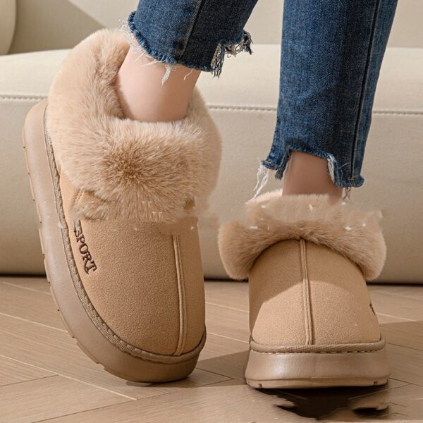 Cozy Plush Soft Slippers Shoes For Women Non-Slip Platform Shoes With Faux Fur Lining Mute Sole And Comfortable Fit For Indoor Wear - Image 6