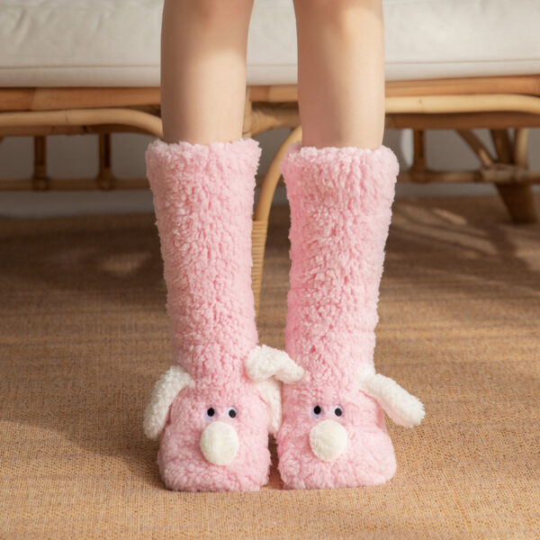 Cute Cartoon Dog Floor Socks Winter Warm Non-slip Plush Socks For Women - Image 3