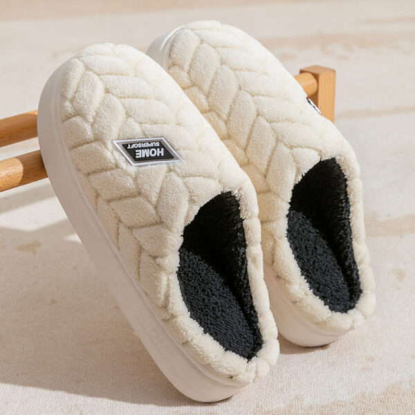 New Non-slip Thick-soled Plush Slippers Couple Winter Warm Home Slipper Indoor Fleece Shoes For Women Men - Image 9