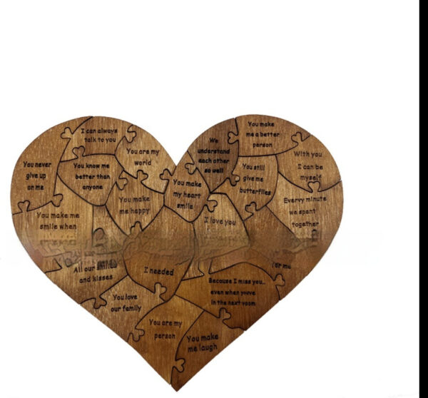 Reasons Why I Love You Wooden Heart Puzzle Romantic Love Jigsaw Puzzle Wedding Anniversary For Wife Husband Birthday Gifts Valentine's Day Gift - Image 6