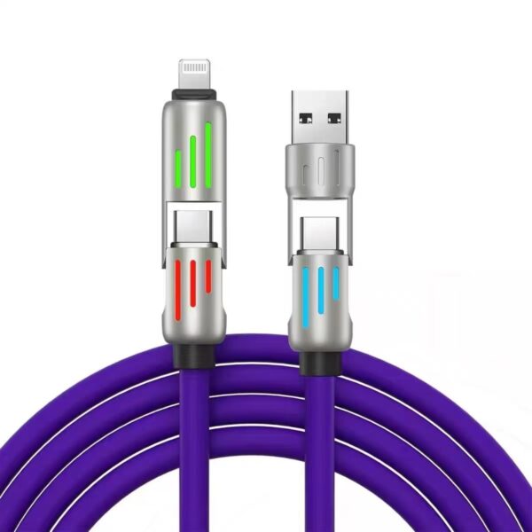 240W Light Column Four-in-one Colorful Indicator Light Mobile Phone Charging Cable - Image 10