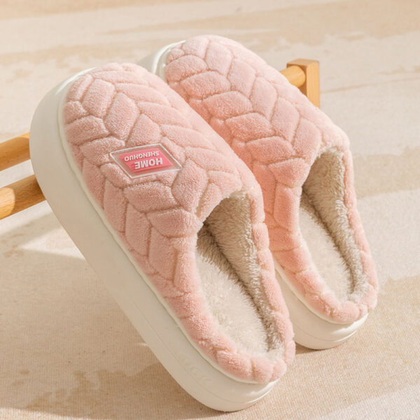 New Non-slip Thick-soled Plush Slippers Couple Winter Warm Home Slipper Indoor Fleece Shoes For Women Men - Image 8