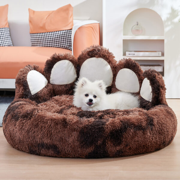 Cute Dog Bear Paw Shape Dog Bed, Dog Beds & Furniture For Small And Medium Dogs, Cozy Plush Cute Cat Beds For Indoor Cats - Image 4