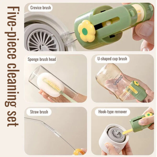 Multi-purpose Five-in-one Cup Washing Device Household Multifunctional Cup Brush Water Cup Insulation Cup Brush Milk Bottle Kitchen Gadgets - Image 6