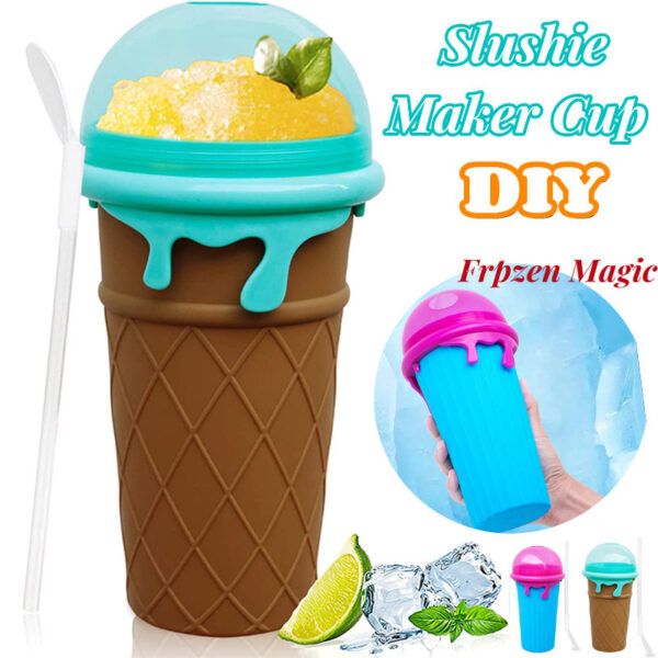 500ml Large Capacity Slushy Cup Summer Squeeze Homemade Juice Water Bottle Quick-Frozen Smoothie Sand Cup Pinch Fast Cooling Magic Ice Cream Slushy Maker Beker Kitchen Gadgets - Image 4