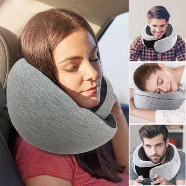 Travel Neck Pillow Non-Deformed Airplane Pillow Travel Neck Cushion Durable U-Shaped Travel Memory Cotton Nap Neck Pillow - Image 2