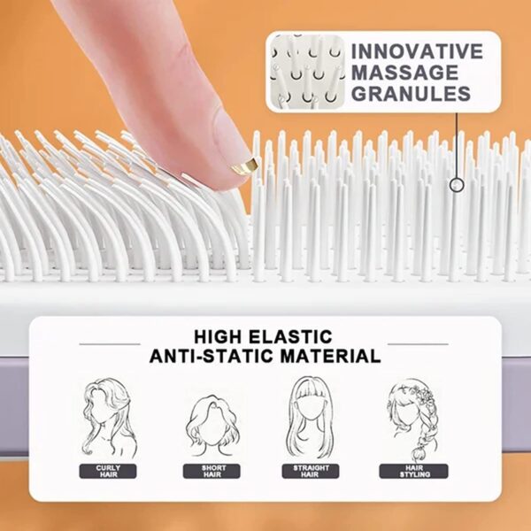 4 In 1 Self Cleaning Hair Brush New Self-Cleaning Anti-Static Massage Comb Scalable Rotate Lifting Self Cleaning Hairbrush - Image 8