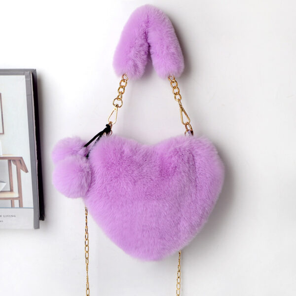 Love Bags Soft Plush Handbags Women Valentine's Day Party Bag - Image 2