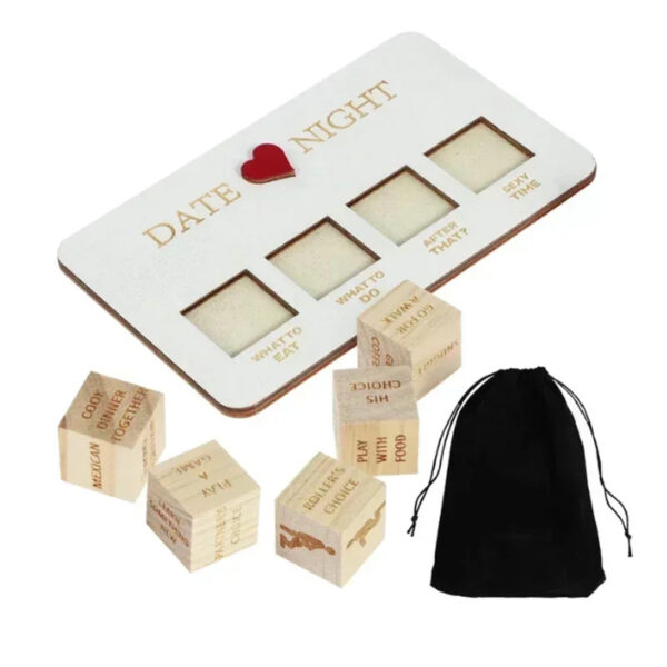 Wooden Date Night Dice Wooden Date Night Ideas Game Dice Romantic Couple Date Night Game Action Decision Dice Games For Couple - Image 2