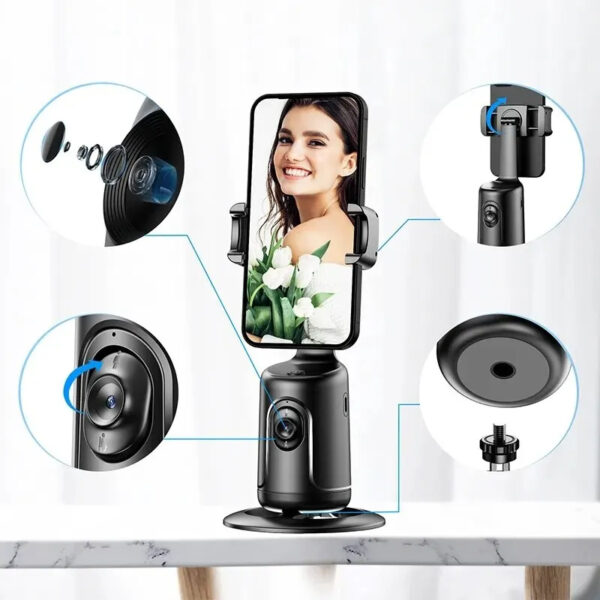 360 Auto Face Tracking Gimbal AI Smart Gimbal Face Tracking Auto Phone Holder For Smartphone Video Vlog Live Stabilizer Tripod - Image 9