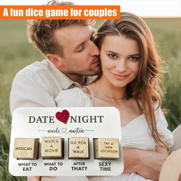 Wooden Date Night Dice Wooden Date Night Ideas Game Dice Romantic Couple Date Night Game Action Decision Dice Games For Couple - Image 6