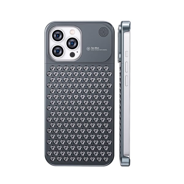 Aluminum Alloy Phone Case For 14 13 Pro Max Plus Hollow Heat Dissipation Anti-fall Full Body Shockproof Phone Cove - Image 3