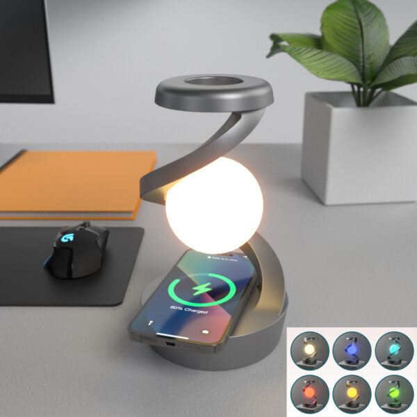 Rotating Moon Lamp, Wireless Phone Charger, Touch Sensor - Image 7
