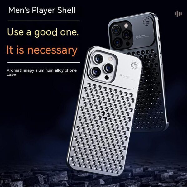 Aluminum Alloy Phone Case For 14 13 Pro Max Plus Hollow Heat Dissipation Anti-fall Full Body Shockproof Phone Cove - Image 4