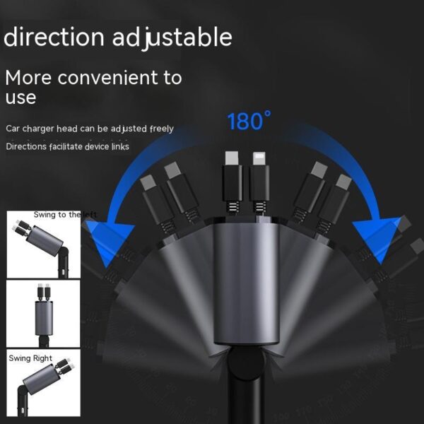 Car charger 100W, USB-C fast charging, metal - Image 7