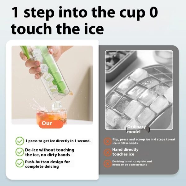 Ice cube mold with tray, food-grade, stackable storage - Image 6