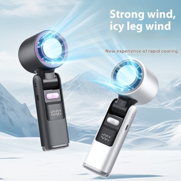 Mini desk fan, battery-powered, compact - Image 4