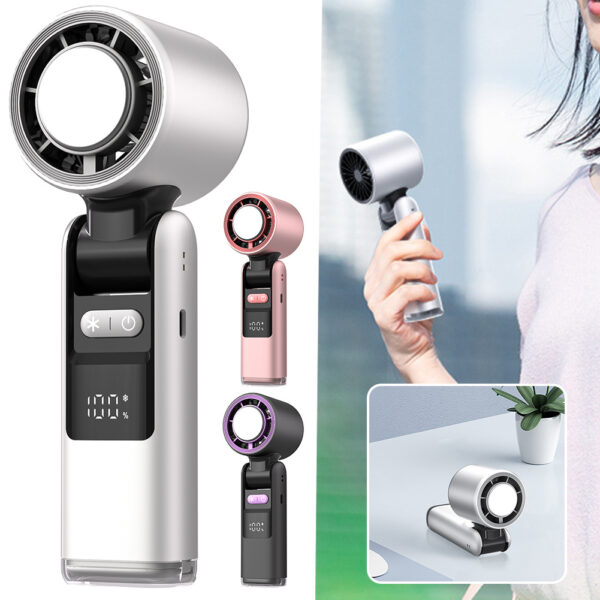 Mini desk fan, battery-powered, compact
